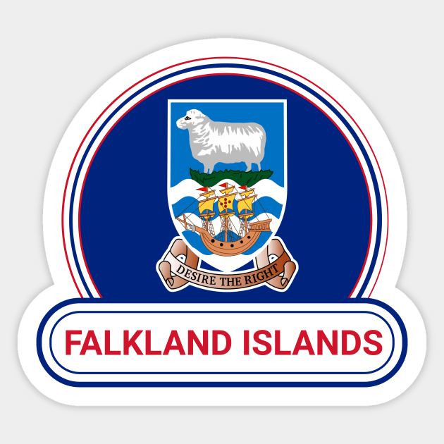 Falkland Islands Country Badge - Falkland Islands Flag Sticker by Yesteeyear